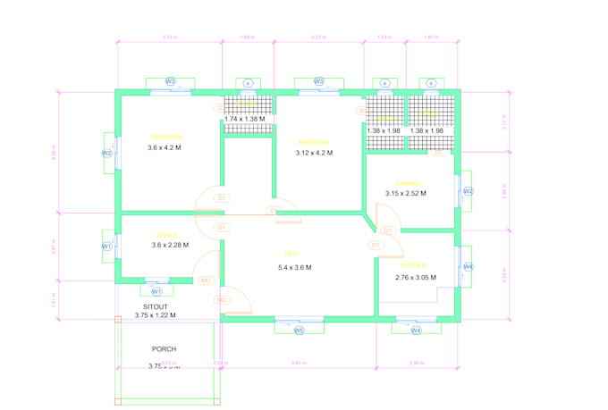draw your professional 2d autocad floor plan